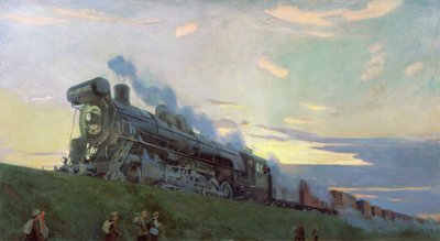 Locomotora de vapor superpotente, 1935 de Arkadij Aleksandrovic Rylov